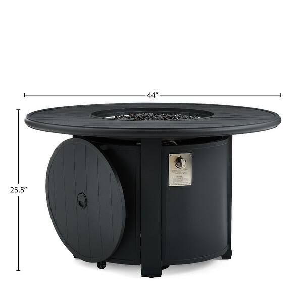 Jasper 5 Piece Fire Pit Chat Set (4 Lounge Chairs, 44" Fire Pit) Bed